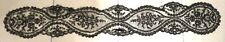 DENTELLE de CHANTILLY ancienne BARBE de COIFFE NOIRE 100 cm X 15 cm à restaurer