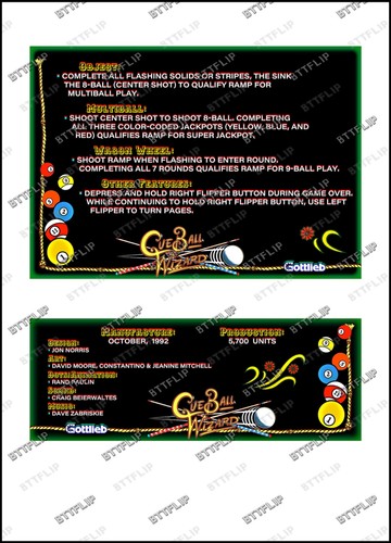 Gottlieb cue ball wizard 1992 - ball,