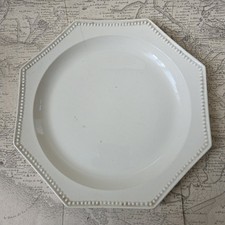 1820 ASSIETTE Gien Octogonale Perlée Début XIXè Faience Fine Blanche