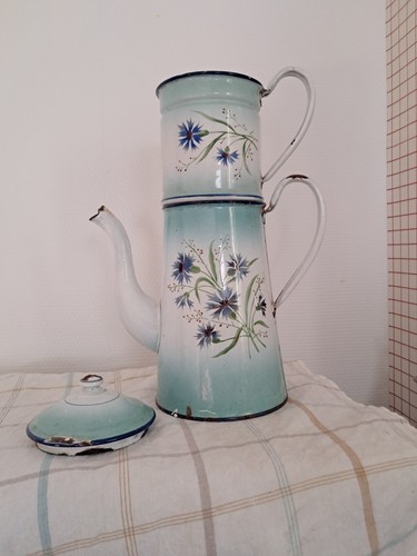 Ancienbe cafetiere emaillee - cafetiere,