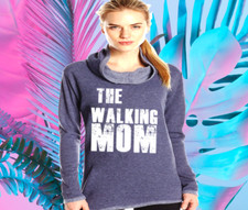 Momster sweatshirt- Tunic top USA womens funnel cowl funny