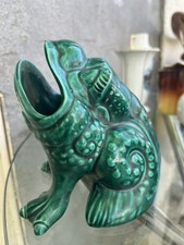 Ancienne Grenouille verte en céramique - Bon état (Signature à Définir)
