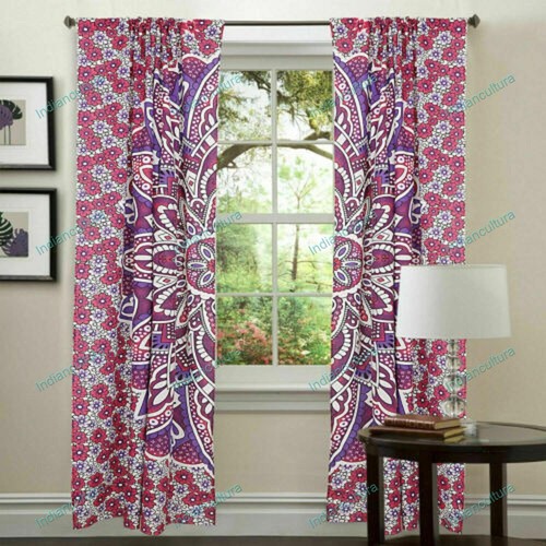 Rideau indien mandala coton