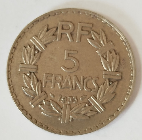 Pièce francs 1933 - pièce, de