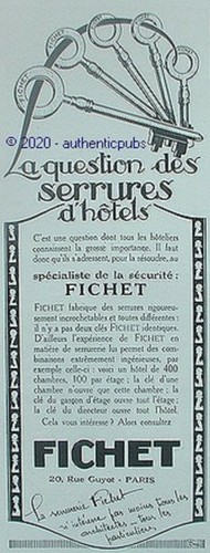 Publicite fichet cle serrures - publicite,
