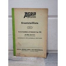 AGRIA roue motrice type 2100 - Manuel liste pieces detachees ALLEMAND