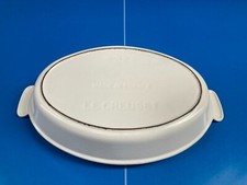 PLAT Le Creuset EN FONTE OVALE ø 32 CM BLANC Bon état RARE N°32 Cocotte Four N4