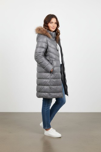 Doudoune longue femme grise - longue,