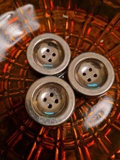 3 Grands boutons metal argenté vintage 33 mmx5mm Mercerie Couture