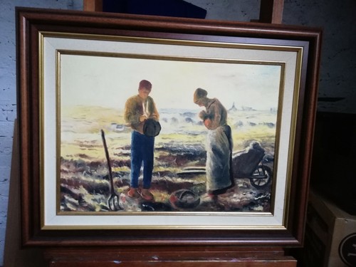 Huile sur toile angélus de - sur,