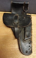 Ancien étui holster militaire en cuir noir pour PA MAC 50