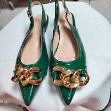 Escarpins à talons plats vert