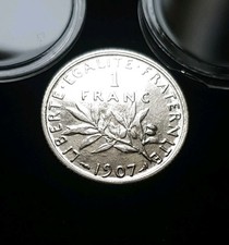 PIECE DE MONNAIE  1 FRANC SEMEUSE 1907 En SUP .
