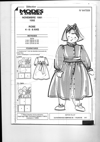 Patron enfant fille 1991 - enfant,