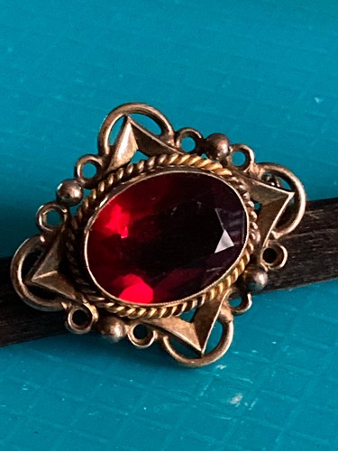Ancienne broche plaqué or - broche, en