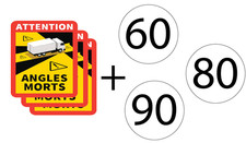 Pack stickers poids lourd Obligatoires - 3x Autocollants Angles morts + Disque d