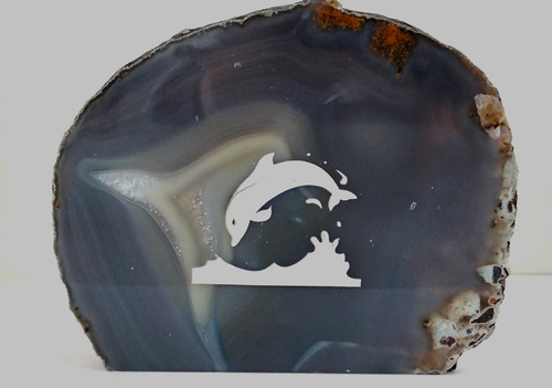 Agate bleue tranche avec