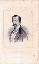 Portrait XIXe Horace Vernet Lithographie Peintre Peinture Orientalisme 1845