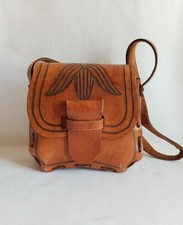 Mini Sac À Main En Cuir Cousu Main Graver Pièce Unique