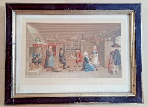 Bretagne lithograhie couleur - bretagne.,