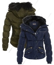 taille 8 10 12 14 Womens matelassé ajusté Veste Manteau marine kaki Doudoune