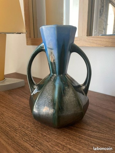 Vase grès signé - grès,