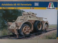 Maquette Véhicule 1/72 ITALERI Ref 7064 Autoblindée AB 40 Ferroviaire