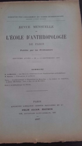 Revue ecole anthropologie - l'ecole, d'anthropologie