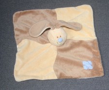 Doudou plat lapin bloupi beige bleu marron jollybaby
