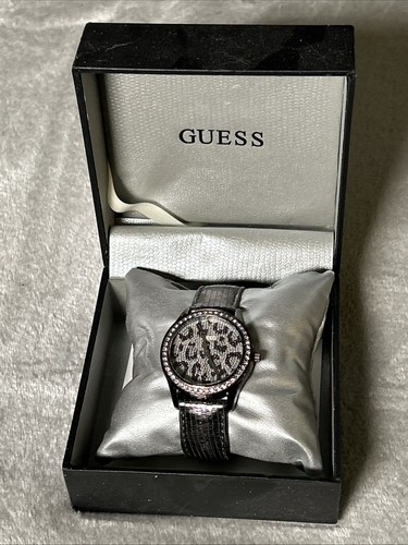 Guess leopard print watch with - print,