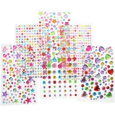  Autocollants de pierres précieuses décoratives pour enfants, 6 feuilles,