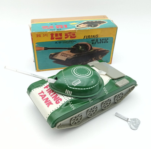Jouet vintage mécanique tank - jouet,