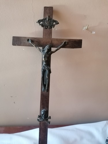 Crucifix bronze bois cm - bronze, 48