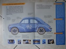 RENAULT 4CV TYPE 1062 MODIFIEE 1063 de 1953 / FICHE TECHNIQUE