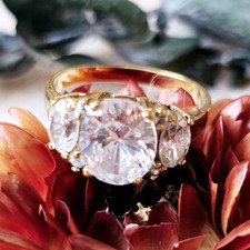 Bague En Vermeil (Plaqué Or 18k Sur Argent 925) Zircons T 59