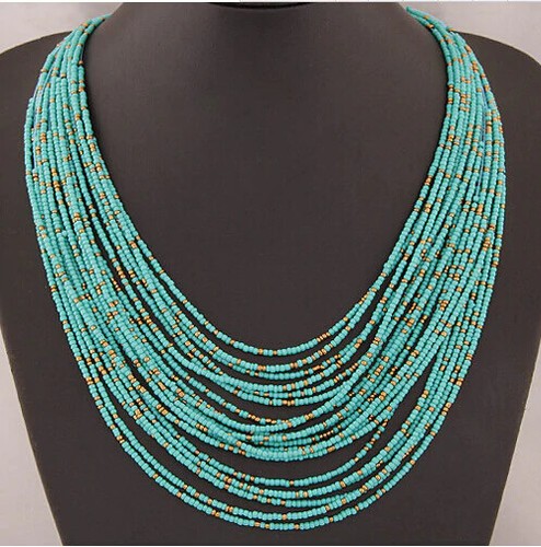 Collier perles multicouche - collier, de