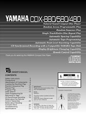 Bedienungsanleitung-Operating Instructions pour Yamaha CDX-880,CDX-580,CDX-480