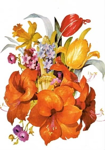 Carte bouquet fleurs jean - carte,