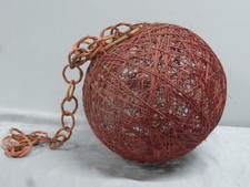 🇫🇷 ANCIEN LUSTRE BOULE CORDE SUSPENSION LAMPE VINTAGE