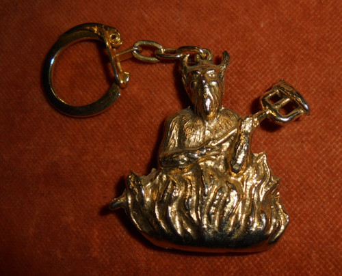 Porte clés joli diable - diable, or