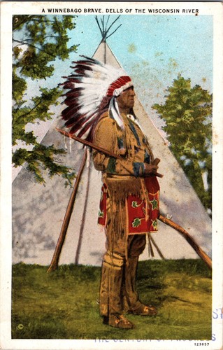 Postcard winnebago brave dells - postcard,