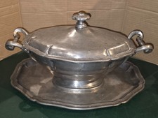 Soupière avec plat étain - en,