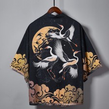 Homme Femme Kimono Manteau Veste Cardigan Haori Japonais Rétro Yukata Hauts