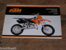 MANUEL D UTILISATION ET D ENTRETIEN KTM 50 MINI ADVENTURE JUNIOR SENIOR 2002