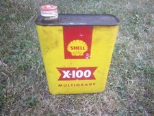 bidon d'huile ancien shell x 100 multigrade