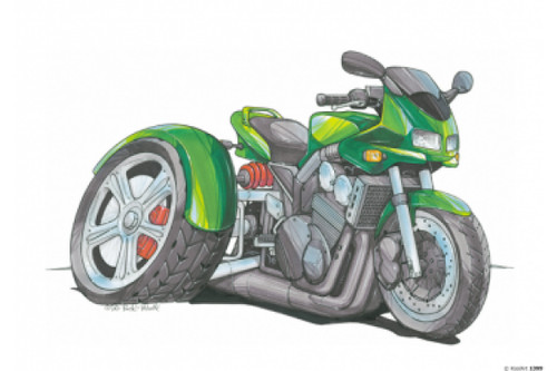 Shirt moto trike kawasaki - moto,