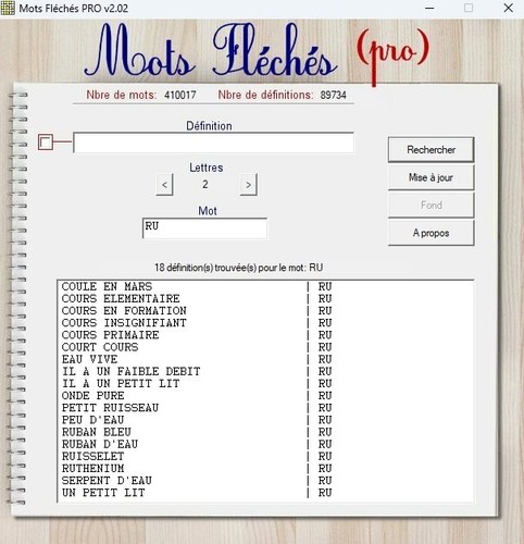 Mots fléches pro logiciel - flÉches,