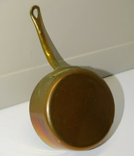 -ANCIENNE PETITE CASSEROLE CUIVRE Poignée laiton sortie de grenier déco cuisine