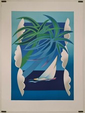 Auriac Le voilier Circa 1960 Affiche Originale Tourisme	Bateau