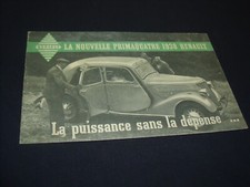 BROCHURE D EPOQUE RENAULT LA NOUVELLE PRIMAQUATRE 1938